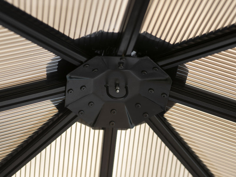 Close-up of the roof hangers