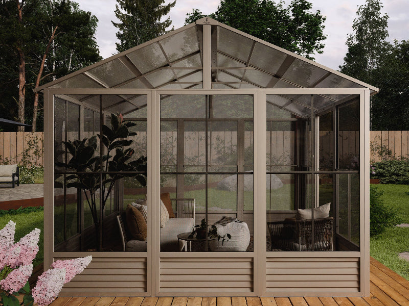 Gazebo Penguin Myrdal Solarium With the Polycarbonate Roof in the backyard