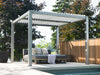 Patio with pergola, outdoor furniture, and poolside setting