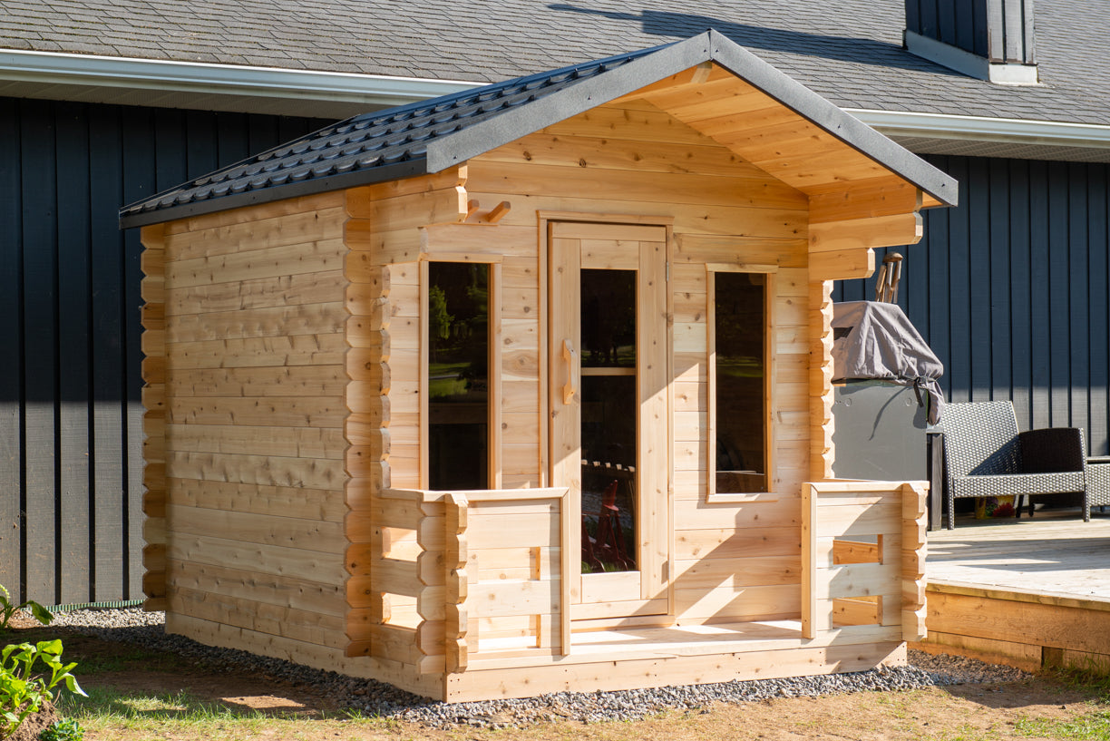 Leisurecraft CT Georgian Cabin Electric Sauna with Porch