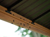 The penguin Yosemite gazebo with a view of the rail system and how it is put together