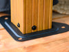 The penguin Yosemite gazebo showing a view on the post and how it gets bolted down to your decking