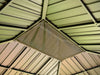 The penguin Yosemite gazebo showing the netting that can be installed on the roof to cover up the hook accessory